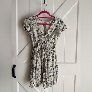 American Eagle Outfitters Floral Dress in Cream and Blue